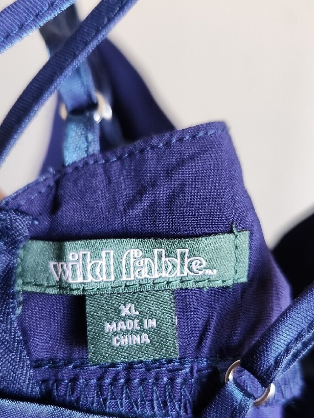 wild fable Iridescent Navy Blue Maxi Slip Dress with Double Straps - Picture 7 of 8